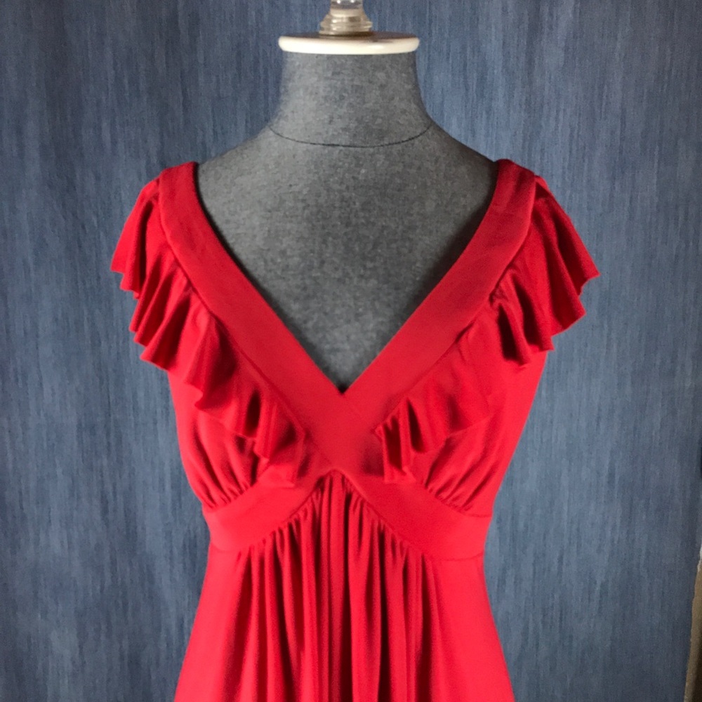 Evan Picone petite S 10 red party dress V-neck
